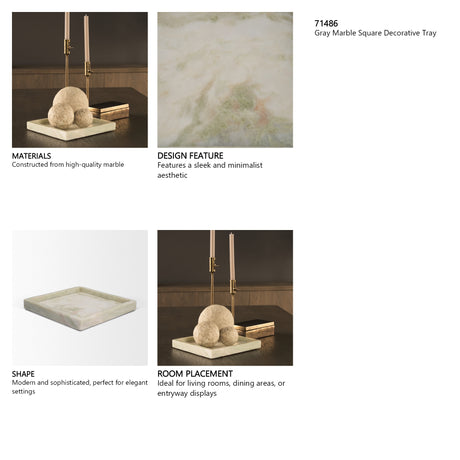 Stratus Gray Marble Square Decorative Tray from Mercana - Luna Furniture