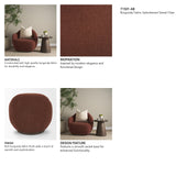 Hudson Burgundy Fabric Upholstered Swivel Chair from Mercana - Luna Furniture