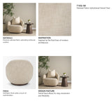 Hudson Oatmeal Fabric Upholstered Swivel Chair from Mercana - Luna Furniture