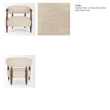 Lewis Oatmeal Fabric w/ Brown Wood Open Back Accent Chair from Mercana - Luna Furniture