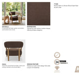 Lewis Mocha Fabric w/ Brown Wood Open Back Accent Chair from Mercana - Luna Furniture