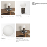 Caldo Brown Marble Base w/ Frosted Glass Globe Table Lamp from Mercana - Luna Furniture