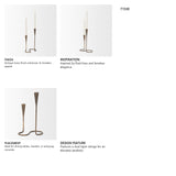 Naja Antique Brass Metal Double Taper Candle Holder from Mercana - Luna Furniture