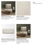 Saga Cream Fabric 3 Seater Sofa from Mercana - Luna Furniture