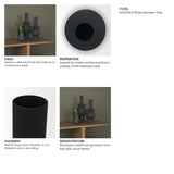 Veda Small Black Metal Geometric Vase from Mercana - Luna Furniture