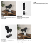 Equus Black Wooden Horse Decorative Object