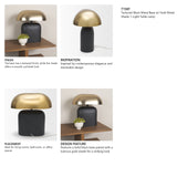Liorre Textured Black Metal Base w/ Gold Metal Shade 1-Light Table Lamp from Mercana - Luna Furniture