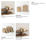 Benton White-Washed Wood w/ Brass Handle Decorative Box Set