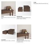 Strata Fluted Walnut Wood Decorative Box Set from Mercana - Luna Furniture