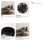 Bosma Black and Cream Ceramic Urn from Mercana - Luna Furniture