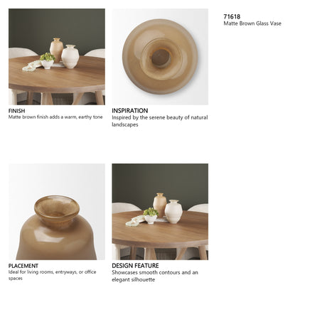 Dune Matte Brown Glass Vase from Mercana - Luna Furniture