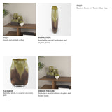 Tulano Medium Green and Brown Glass Vase from Mercana - Luna Furniture