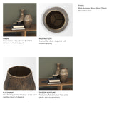 Patine Wide Antiqued Brass Metal Fluted Decorative Vase
