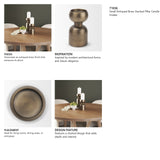 Pelar Small Antiqued Brass Stacked Pillar Candle Holder