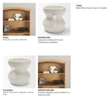 Mika Wide White Ceramic Vase w/ Handles from Mercana - Luna Furniture