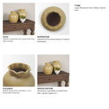 Melo Large Distressed Citron Yellow Ceramic Vase from Mercana - Luna Furniture