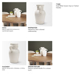 Trenza Small White Ceramic Vase w/ Twisted Handles from Mercana - Luna Furniture