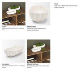 Camelia Large Fluted White Paper Mache Round Centerpiece Bowl from Mercana - Luna Furniture