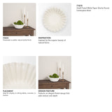 Camelia Small Fluted White Paper Mache Round Centerpiece Bowl from Mercana - Luna Furniture