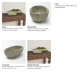 Camelia Fluted Sage Green Paper Mache Long Centerpiece Bowl from Mercana - Luna Furniture