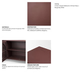 Rousseau 4 Door Closed Sideboard | Arched Glass | Burgundy Metal from Mercana - Luna Furniture