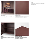 Rousseau 4 Door Closed Sideboard | Arched Glass | Burgundy Metal from Mercana - Luna Furniture