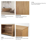Carrington 82" 4 Door Closed Sideboard | Brown Oak Wood w/ Brass Hardware from Mercana - Luna Furniture