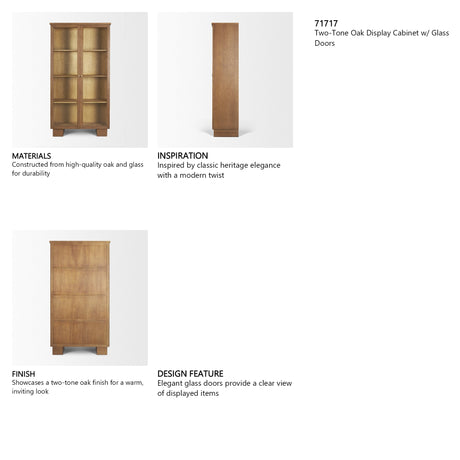 Winsford Two-Tone Oak Display Cabinet w/ Glass Doors from Mercana - Luna Furniture