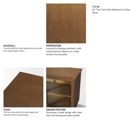 Winsford 82" Two-Tone Oak Sideboard w/ Glass Doors from Mercana - Luna Furniture