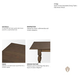 Angeline 96"L x 48"W Extendable Dining Table | Dark Brown Wood | Seats 8-10 from Mercana - Luna Furniture