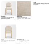Martie Rounded Back Dining Side Chair | Oatmeal Fabric w/ Wood, Set of 2 from Mercana - Luna Furniture