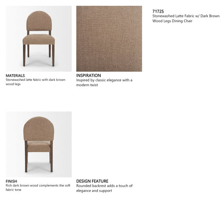 Martie Rounded Back Dining Side Chair | Fabric w/ Wood, Set of 2 from Mercana - Luna Furniture