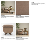 Oskar Chocolate Fabric w/ Brown Wood Base Swivel Accent Chair from Mercana - Luna Furniture