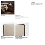Holden King Upholstered Bedframe | Shelter Headboard | Oatmeal Performance Fabric from Mercana - Luna Furniture