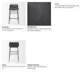 Kavalan Backless 33.5in Seat Counter Stool | Chocolate Leather from Mercana - Luna Furniture