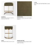 Hollyfield Backless 28.7in Seat Bar Stool | Olive Fabric w/ Gold Metal from Mercana - Luna Furniture