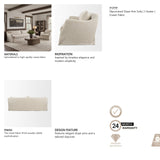 Ellington Slipcovered Slope Arm Sofa | 3 Seater | Cream Fabric from Mercana - Luna Furniture