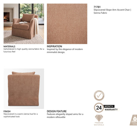 Ellington Slipcovered Slope Arm Accent Chair | Sienna Fabric from Mercana - Luna Furniture