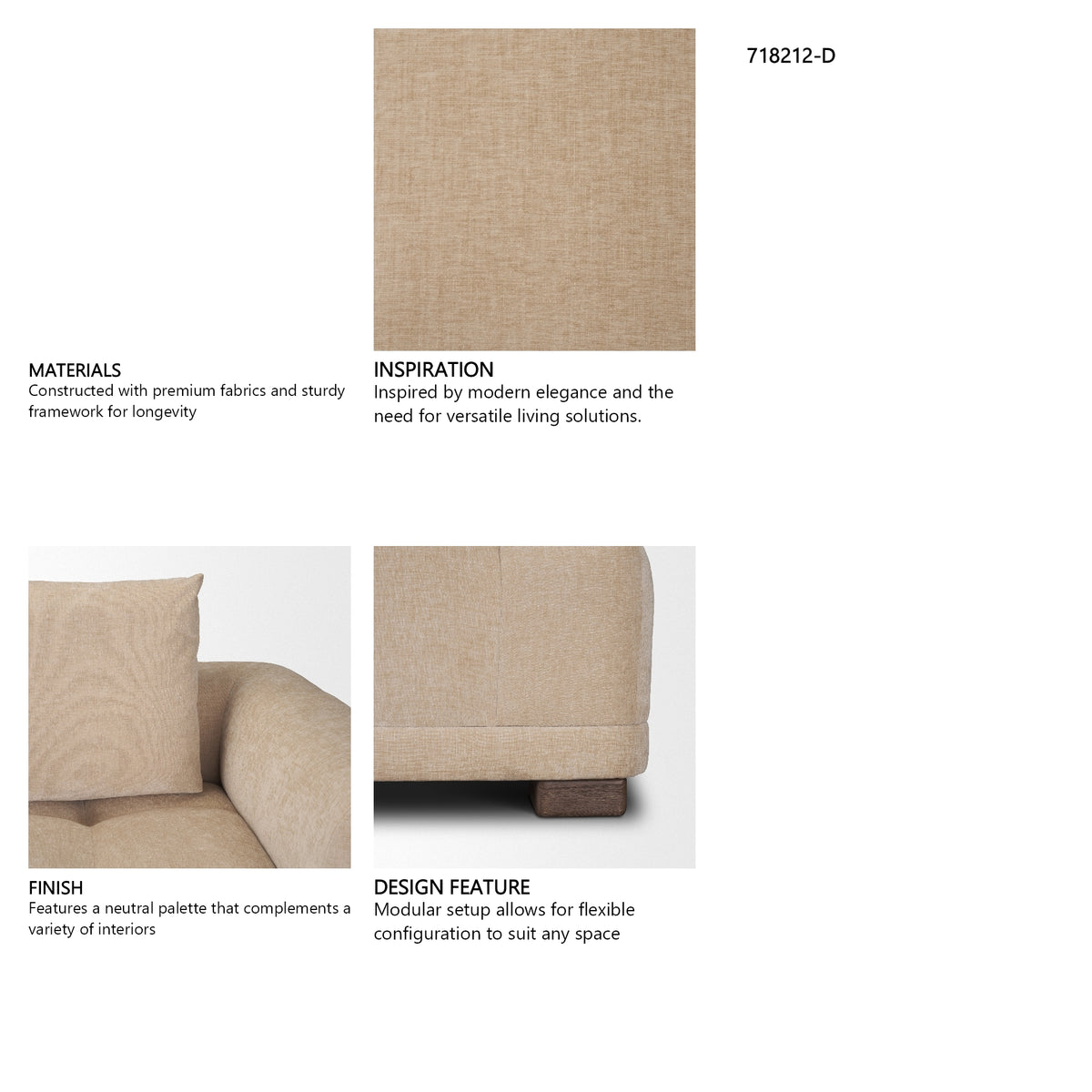 Warner Quilt 3 Piece Sofa Set w/Corner Piece w/Back Cushions from Mercana - Luna Furniture