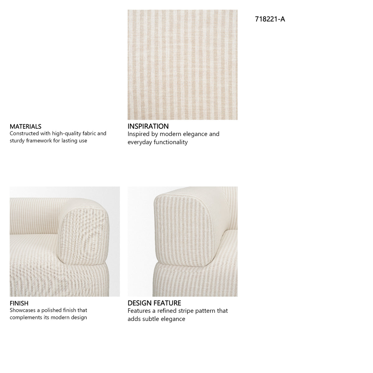 Warner Stripe 2 Piece Sofa Set from Mercana - Luna Furniture