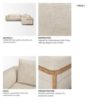 Warner Frame 3 Piece Sofa Set w/S Corner Piece w/Back Cushions from Mercana - Luna Furniture