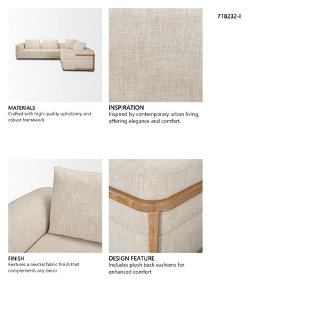 Warner Frame 3 Piece Sofa Set w/S Corner Piece w/Back Cushions from Mercana - Luna Furniture