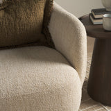 Hudson Oatmeal Fabric Upholstered Swivel Chair from Mercana - Luna Furniture
