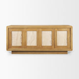 Valterra Light Brown Wood w/ Travertine 4 Door Sideboard from Mercana - Luna Furniture