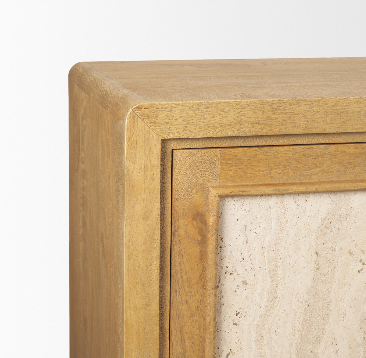 Valterra Light Brown Wood w/ Travertine 4 Door Sideboard from Mercana - Luna Furniture