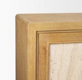 Valterra Light Brown Wood w/ Travertine 4 Door Sideboard from Mercana - Luna Furniture