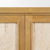 Valterra Light Brown Wood w/ Travertine 4 Door Sideboard from Mercana - Luna Furniture