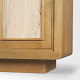 Valterra Light Brown Wood w/ Travertine 4 Door Sideboard from Mercana - Luna Furniture