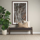 Freya Upholstered Bench | Charcoal Fabric | Brown Wood Frame from Mercana - Luna Furniture