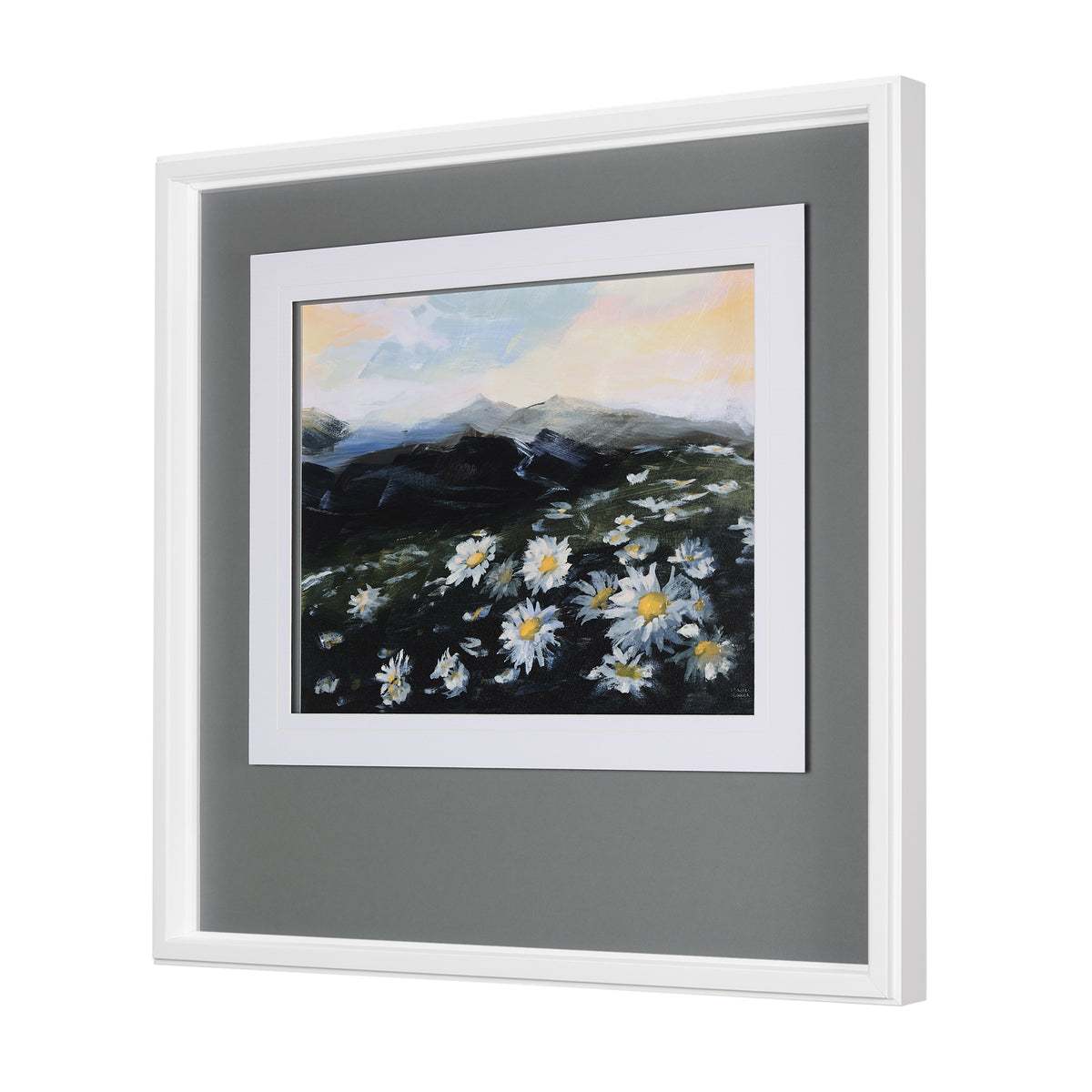 Sunrise Valley II by Mercana Studio a Hand Embellished Textured Framed Art Print Matted under Glass